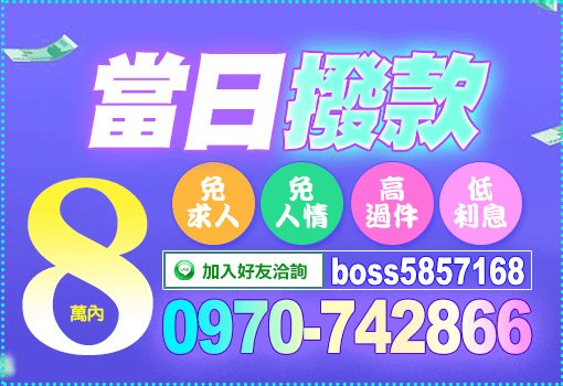 8萬內當日撥款